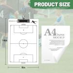 HIGHRAZON Soccer Coaches Clipboard, White Double-Sided Dry Erase Coach Clipboard, Soccer Whiteboard for Coaches, Lineup White Board with Marker for Coaches Gift