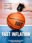 Pumteck AP1-M Electric Ball Pump: Portable Sports Automatic Ball Air Pump with Digital Precise Pressure Gauge, 15Psi Fast Inflation Basketball Soccer Football Volleyball Rugby Inflator with 2 Needles