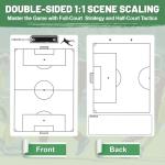 HIGHRAZON Soccer Coaches Clipboard, White Double-Sided Dry Erase Coach Clipboard, Soccer Whiteboard for Coaches, Lineup White Board with Marker for Coaches Gift