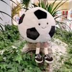 MUALML Cute Soccer Stuff Funny Soccer Toy Pillow with Legs, Soft Plush Soccer Ball Sports Pillows Adorable Soccer Gift for Boys Room Decor(Soccer,9 inches)