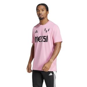 adidas Men's Messi T-Shirt, Easy Pink, Medium