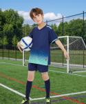 M2C Boys 2-Pack Jersey Soccer Knit Set Sport Team Uniform Shirt and Shorts 7-8 Gradient Blue/Aqua