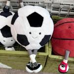 MUALML Cute Soccer Stuff Funny Soccer Toy Pillow with Legs, Soft Plush Soccer Ball Sports Pillows Adorable Soccer Gift for Boys Room Decor(Soccer,9 inches)
