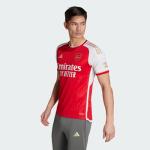 adidas Men's Soccer Arsenal 23/24 Home Jersey - Celebratory Fan Jersey with Lightning Bolts and Gold Details (US, Alpha, Large, Regular, Regular, Better Scarlet/White)