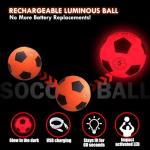 HITEGY Rechargeable Glow in The Dark Soccer Ball - USB Charging, Official Size 5, Light Up with Every Kick, Includes Pump, Ball Bag & Charging Cable - Rechargeable Light Up Soccer Ball - Orange
