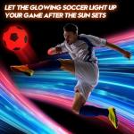 HITEGY Rechargeable Glow in The Dark Soccer Ball - USB Charging, Official Size 5, Light Up with Every Kick, Includes Pump, Ball Bag & Charging Cable - Rechargeable Light Up Soccer Ball - Orange