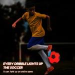 HITEGY Rechargeable Glow in The Dark Soccer Ball - USB Charging, Official Size 5, Light Up with Every Kick, Includes Pump, Ball Bag & Charging Cable - Rechargeable Light Up Soccer Ball - Orange