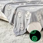 Wajade Soccer Gifts Toys for Boys Girls - Glow in The Dark Soccer Blanket Birthday Christmas Decor for Kids Age 3 4 5 6 7 8 9 10 11 12 Years Old Teens Child Toddler Throw Light Grey 50"x60"