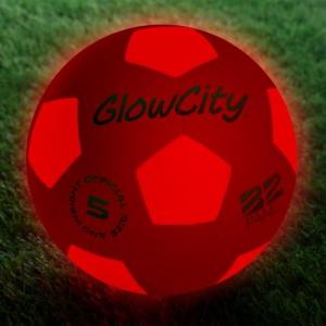 GlowCity Glow in The Dark Soccer Ball | Light Up Indoor/Outdoor Soccer Ball with 2 LED Lights | Pre-Installed Batteries | Fun Gift for Teens