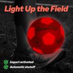 GlowCity Glow in The Dark Soccer Ball | Light Up Indoor/Outdoor Soccer Ball with 2 LED Lights | Pre-Installed Batteries | Fun Gift for Teens