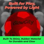 GlowCity Glow in The Dark Soccer Ball | Light Up Indoor/Outdoor Soccer Ball with 2 LED Lights | Pre-Installed Batteries | Fun Gift for Teens