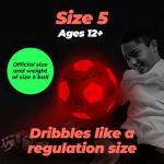 GlowCity Glow in The Dark Soccer Ball | Light Up Indoor/Outdoor Soccer Ball with 2 LED Lights | Pre-Installed Batteries | Fun Gift for Teens