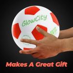 GlowCity Glow in The Dark Soccer Ball | Light Up Indoor/Outdoor Soccer Ball with 2 LED Lights | Pre-Installed Batteries | Fun Gift for Teens