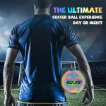 SQUAD Holographic Reflective Soccer Ball Size 5 - Reflective Glowing Ball for Night Games & Training - Durable PU Leather and Rubber Airbags - Cool & Unique Gift for Soccer Fans