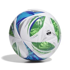 adidas Unisex-Adult MLS League Nativo Soccer Ball,White/Green/Glory Blue/Solar Blue,4