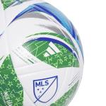 adidas Unisex-Adult MLS League Nativo Soccer Ball,White/Green/Glory Blue/Solar Blue,4