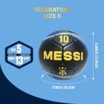 Icon Sports Officially Licensed Argentine Football Association Lionel Messi Soccer Ball - AFA189BL Black Size 5