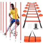 HOTOOLME Soccer Agility Training Poles Set Soccer Training Equipment- Includes 6 Agility Poles,Agility Ladder, 10 Soccer Cones,Jump Rope for Speed Training, Soccer Training, Basketball Athletes & Kids