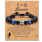 Alissl Soccer Bracelet Gifts for Teen Boys-Blue Tiger Eye Bracelet Brings Health, Safety and Happiness-Great Gifts for Boys on Birthday, Christmas, Graduation, Back to School, Anniversary