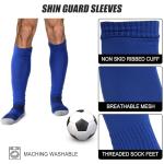 2 Set Grip Soccer Socks with Shin Guard Sleeves Non Slip Soccer Leg Sleeve Socks for Men Women(2 Set (Black+White))