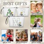ARIOSEY Soccer Gifts Personalized Soccer Ball Cosmetic Bag for Purse Birthday Inspirational Gifts for Girls Women Team Coach Mom Stuff Travel Organizer,Christmas-M