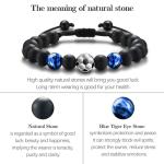 Alissl Soccer Bracelet Gifts for Teen Boys-Blue Tiger Eye Bracelet Brings Health, Safety and Happiness-Great Gifts for Boys on Birthday, Christmas, Graduation, Back to School, Anniversary