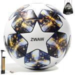 ZWAW Soccer Ball Size 5 – Waterproof PU Leather, Includes Pump, Needles, and Mesh Storage Net for Easy Carrying