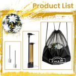 ZWAW Soccer Ball Size 5 – Waterproof PU Leather, Includes Pump, Needles, and Mesh Storage Net for Easy Carrying