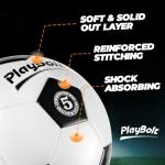 PlayBolt Soccer Ball Size 5 - Premium PVC Leather Cover - Official Size & Weight Soccer Balls with Pump - Training, Practice, Match & Game Ball for Kids, Teens & Adults (Pack of 4)