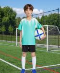 M2C Boys 2-Pack Jersey Soccer Knit Set Sport Team Uniform Shirt and Shorts 9-10 Gradient Blue/Aqua