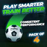 PlayBolt Soccer Ball Size 5 - Premium PVC Leather Cover - Official Size & Weight Soccer Balls with Pump - Training, Practice, Match & Game Ball for Kids, Teens & Adults (Pack of 4)