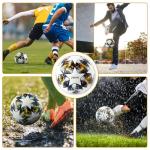 ZWAW Soccer Ball Size 5 – Waterproof PU Leather, Includes Pump, Needles, and Mesh Storage Net for Easy Carrying