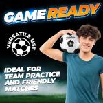 PlayBolt Soccer Ball Size 5 - Premium PVC Leather Cover - Official Size & Weight Soccer Balls with Pump - Training, Practice, Match & Game Ball for Kids, Teens & Adults (Pack of 4)