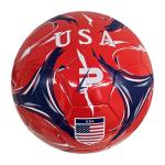 PLAYPRO Country Training Soccer Ball - Elite Edition - for All Ages - Size 2, 3, 4 and 5 (USA - RED, 5)