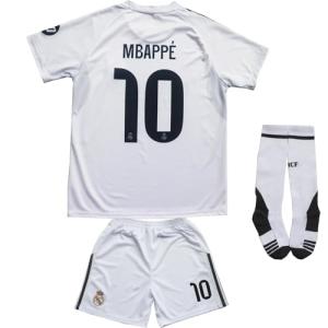 ORGBRAIN 2025/2026 Madrid Home #10 New Soccer Kids Jersey Shorts Socks Set Youth Sizes (White, 26).