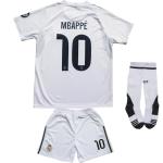 ORGBRAIN 2025/2026 Madrid Home #10 New Soccer Kids Jersey Shorts Socks Set Youth Sizes (White, 26).