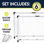 Franklin Sports Kids Soccer Goal Set - Portable Backyard Youth Soccer Goals - 2 Mini Soccer Goals with Ground Stakes - 54" x 36",Black