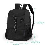 GOBUROS Basketball Bag, Soccer Equipment Bag with Ball & Shoe Compartment for Soccer Ball, Volleyball, Gym, Outdoor and Travel, Black