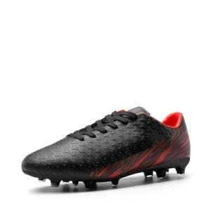 DREAM PAIRS Men's Firm Ground Soccer Cleats Shoes,Size 8.5,Black/Red,MEGA-1