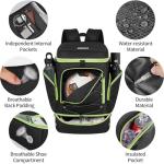 Ciihars Soccer Backpack,Soccer Bag with Ball Holder,Sport Equipment Bags Includes Separate Cleat Shoe and Ball Compartment Fit Basketball Volleyball Football (BLACK GREEN)