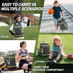 Ciihars Soccer Backpack,Soccer Bag with Ball Holder,Sport Equipment Bags Includes Separate Cleat Shoe and Ball Compartment Fit Basketball Volleyball Football (BLACK GREEN)