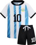 WISHOME Boys Soccer Jersey Blue #10 Kids & Youth Sports Fan Jerseys Football Training Clothes for 4-14 Years