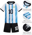 WISHOME Boys Soccer Jersey Blue #10 Kids & Youth Sports Fan Jerseys Football Training Clothes for 4-14 Years