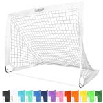 GoSports Team Tone 4 ft x 3 ft Portable Soccer Goal for Kids - Pop Up Net for Backyard - White
