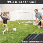 GoSports Team Tone 4 ft x 3 ft Portable Soccer Goal for Kids - Pop Up Net for Backyard - White