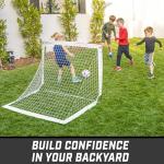 GoSports Team Tone 4 ft x 3 ft Portable Soccer Goal for Kids - Pop Up Net for Backyard - White