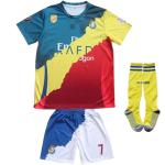 LeenBD Madrid Manchester Al NASSR #7 Kids Soccer Jersey Shirts Football Futbol Socks Set Youth Sizes (Mix, 28 (10-11 Years Old))