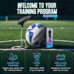 SenseBall Soccer Ball & App All-Level Size 3 | Daily Training Equipment for Young Players | Improve Skills & Control with Professional Soccer Coach Program 50+ Exercise Videos