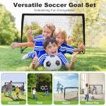 6x4 FT Kids Soccer Goals for Backyard - 2 Pack Soccer Nets Ski Skins, Portable Pop Up Goal Set Includes Training Mat, Cones, Target - Soccer Training Equipment Gift for Boys/Girls Ages 3-12