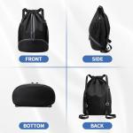 JELUTAR Drawstring Backpack Gym Bag with Shoes Compartment for Soccer, Basketball, Swim, Water-Resistant String Backpack Beach Cinch for Women Men